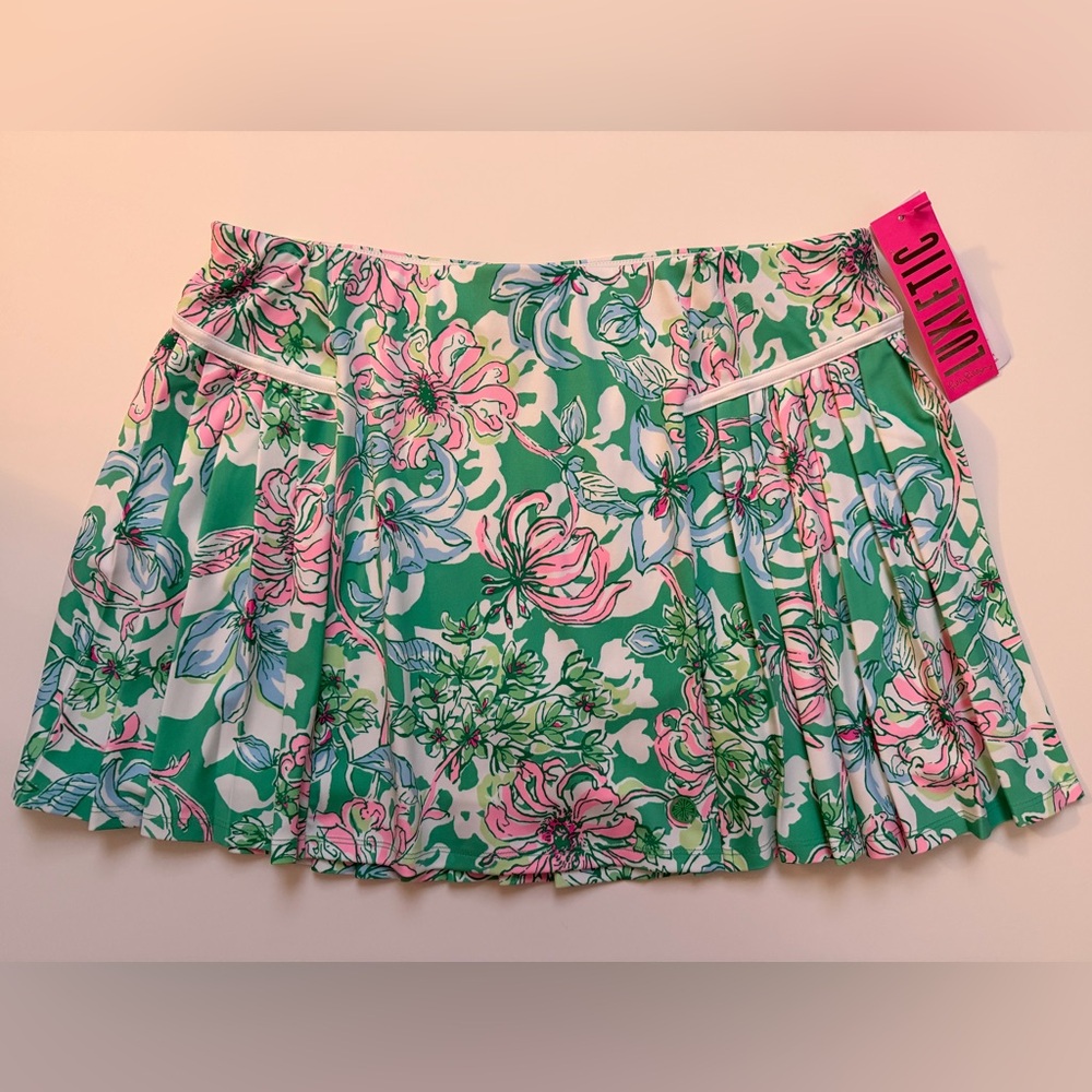 Lilly Pulitzer Green and Pink Floral Mini Skort